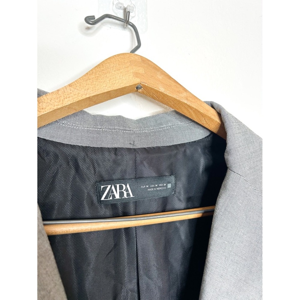 Zara Women's Oversized Blazer Jacket‎ Neutral Grey Medium M - Picture 4 of 6